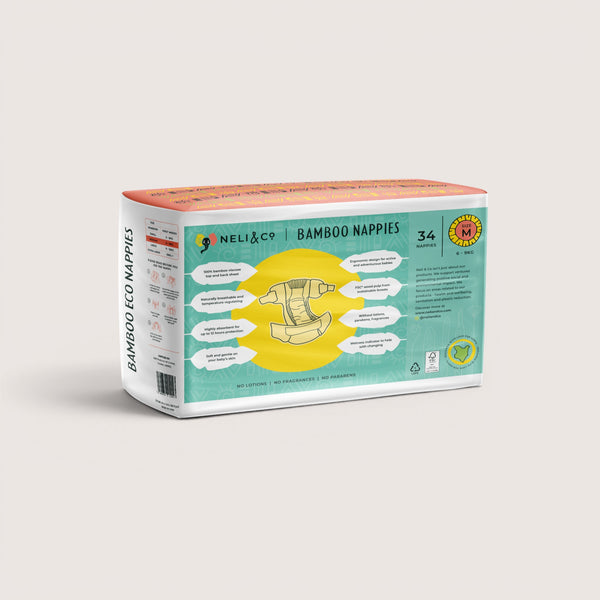 Medium Nappies (6–9kg, 34 nappies per pack) – R280 each for 4 packs or more